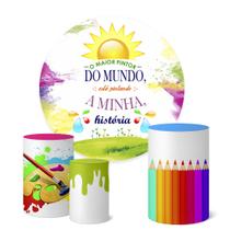 Trio Capas Cilindro + Painel 1,50m O Maior Pintor do Mundo