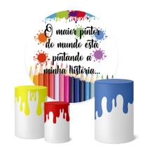 Trio Capas Cilindro + Painel 1,50m O Maior Pintor do Mundo