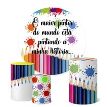 Trio Capas Cilindro + Painel 1,50m O Maior Pintor do Mundo