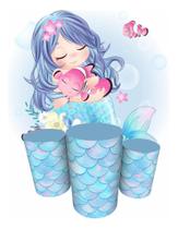 Trio Capas Cilindro + Painel 1,50m Sereia Trio Capas Cilindro + Painel 1,50m Sereia