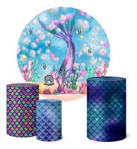 Trio Capas Cilindro + Painel 1,50m Sereia Trio Capas Cilindro + Painel 1,50m Sereia