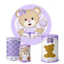 Trio Capas Cilindro + Painel 1,50m Ursinha Trio Capas Cilindro + Painel 1,50m Ursinha