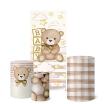 Trio Capas Cilindro Painel Lateral 0,9x2,20m Chá de Bebê Trio Capas Cilindro Painel Lateral 0,9x2,20m Chá de Bebê