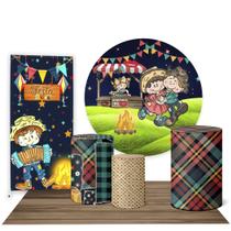 Trio Capas Cilindro Painel Lateral e Tapete Festa Junina Trio Capas Cilindro Painel Lateral e Tapete Festa Junina