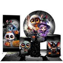 Trio Capas Cilindro Painel Lateral e Tapete Halloween