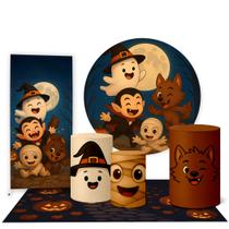 Trio Capas Cilindro Painel Lateral e Tapete Halloween