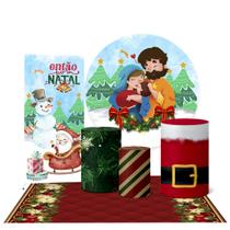 Trio Capas Cilindro + Painel + Lateral e Tapete Natal