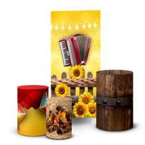 Trio Capas Cilindro Painel Lateral Romano Festa Junina