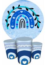 Trio Capas Cilindro+painel Redondo 1,50m Arco Íris