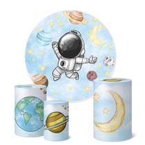 Trio Capas Cilindro + Painel Redondo 1,50m Astronauta