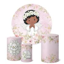 Trio Capas Cilindro + Painel Redondo 1,50m Batizado Trio Capas Cilindro + Painel Redondo 1,50m Batizado