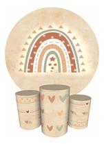 Trio Capas Cilindro + Painel Redondo 1,50m Boho