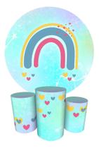 Trio Capas Cilindro + Painel Redondo 1,50m Boho