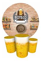 Trio Capas Cilindro + Painel Redondo 1,50m Boteco Trio Capas Cilindro + Painel Redondo 1,50m Boteco