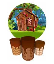 Trio Capas Cilindro + Painel Redondo 1,50m Candy Doces