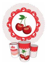 Trio Capas Cilindro + Painel Redondo 1,50m Cerejinha Trio Capas Cilindro + Painel Redondo 1,50m Cerejinha