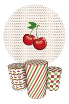 Trio Capas Cilindro + Painel Redondo 1,50m Cerejinha Trio Capas Cilindro + Painel Redondo 1,50m Cerejinha