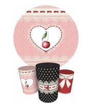 Trio Capas Cilindro + Painel Redondo 1,50m Cerejinha Trio Capas Cilindro + Painel Redondo 1,50m Cerejinha