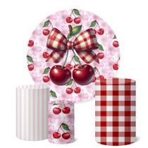 Trio Capas Cilindro + Painel Redondo 1,50m Cerejinha Trio Capas Cilindro + Painel Redondo 1,50m Cerejinha