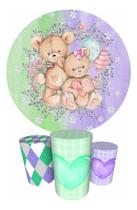 Trio Capas Cilindro + Painel Redondo 1,50m Chá Revelação