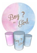 Trio Capas Cilindro + Painel Redondo 1,50m Chá Revelação