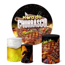 Trio Capas Cilindro + Painel Redondo 1,50m Churrasco