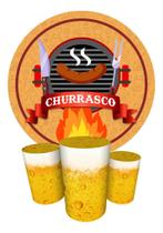 Trio Capas Cilindro + Painel Redondo 1,50m Churrasco