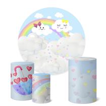 Trio Capas Cilindro + Painel Redondo 1,50m Chuva De Benção Trio Capas Cilindro + Painel Redondo 1,50m Chuva De Benção