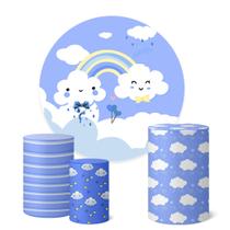 Trio Capas Cilindro + Painel Redondo 1,50m Chuva De Benção Trio Capas Cilindro + Painel Redondo 1,50m Chuva De Benção