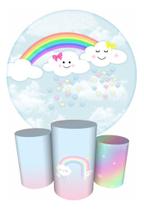 Trio Capas Cilindro + Painel Redondo 1,50m Chuva De Benção Trio Capas Cilindro + Painel Redondo 1,50m Chuva De Benção