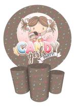 Trio Capas Cilindro + Painel Redondo 1,50m Confeitaria