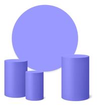 Trio Capas Cilindro + Painel Redondo 1,50m Cores Lisas