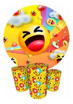 Trio Capas Cilindro + Painel Redondo 1,50m Emojis Trio Capas Cilindro + Painel Redondo 1,50m Emojis