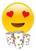 Trio Capas Cilindro + Painel Redondo 1,50m Emojis Trio Capas Cilindro + Painel Redondo 1,50m Emojis