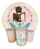 Trio Capas Cilindro + Painel Redondo 1,50m Era Uma Vez Trio Capas Cilindro + Painel Redondo 1,50m Era Uma Vez