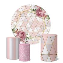 Trio Capas Cilindro + Painel Redondo 1,50m Flores