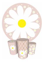 Trio Capas Cilindro + Painel Redondo 1,50m Flores Trio Capas Cilindro + Painel Redondo 1,50m Flores