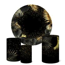 Trio Capas Cilindro + Painel Redondo 1,50m Folhagem Folhas