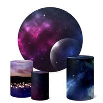 Trio Capas Cilindro + Painel Redondo 1,50m Galáxia Trio Capas Cilindro + Painel Redondo 1,50m Galáxia