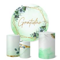 Trio Capas Cilindro + Painel Redondo 1,50m Gratidão