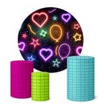 Trio Capas Cilindro + Painel Redondo 1,50m Neon Trio Capas Cilindro + Painel Redondo 1,50m Neon