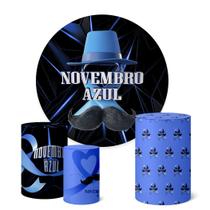 Trio Capas Cilindro + Painel Redondo 1,50m Novembro Azul Trio Capas Cilindro + Painel Redondo 1,50m Novembro Azul