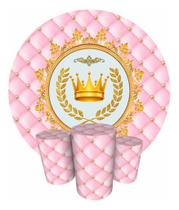 Trio Capas Cilindro + Painel Redondo 1,50m Realeza Menina