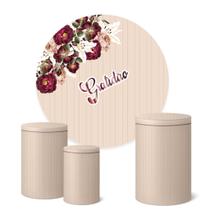 Trio Capas Cilindro + Painel Redondo 1,50m Ripado Trio Capas Cilindro + Painel Redondo 1,50m Ripado