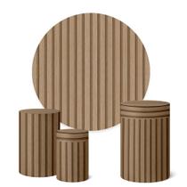 Trio Capas Cilindro + Painel Redondo 1,50m Ripado