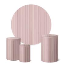Trio Capas Cilindro + Painel Redondo 1,50m Ripado