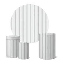 Trio Capas Cilindro + Painel Redondo 1,50m Ripado