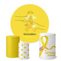 Trio Capas Cilindro + Painel Redondo 1,50m Setembro Amarelo