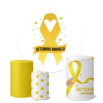 Trio Capas Cilindro + Painel Redondo 1,50m Setembro Amarelo
