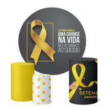 Trio Capas Cilindro + Painel Redondo 1,50m Setembro Amarelo